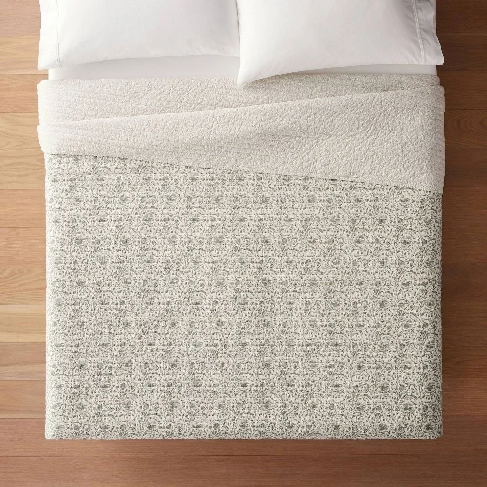 Queen Decorative Border Cotton Slub Print Quilt - Threshold Studio McGee